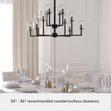 Hunter Kerrison 12-Light Satin Black Transitional Led Chandelier