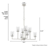 Hunter Kerrison 8-Light Brushed Nickel Transitional Led Chandelier