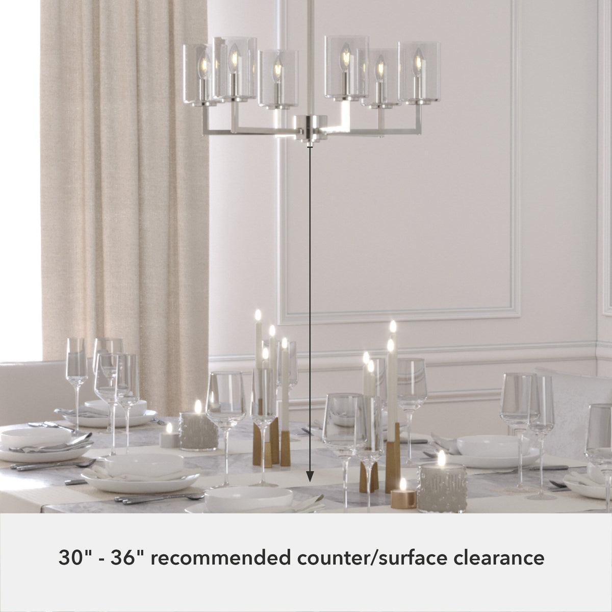 Hunter Kerrison 6-Light Brushed Nickel Transitional Led Chandelier