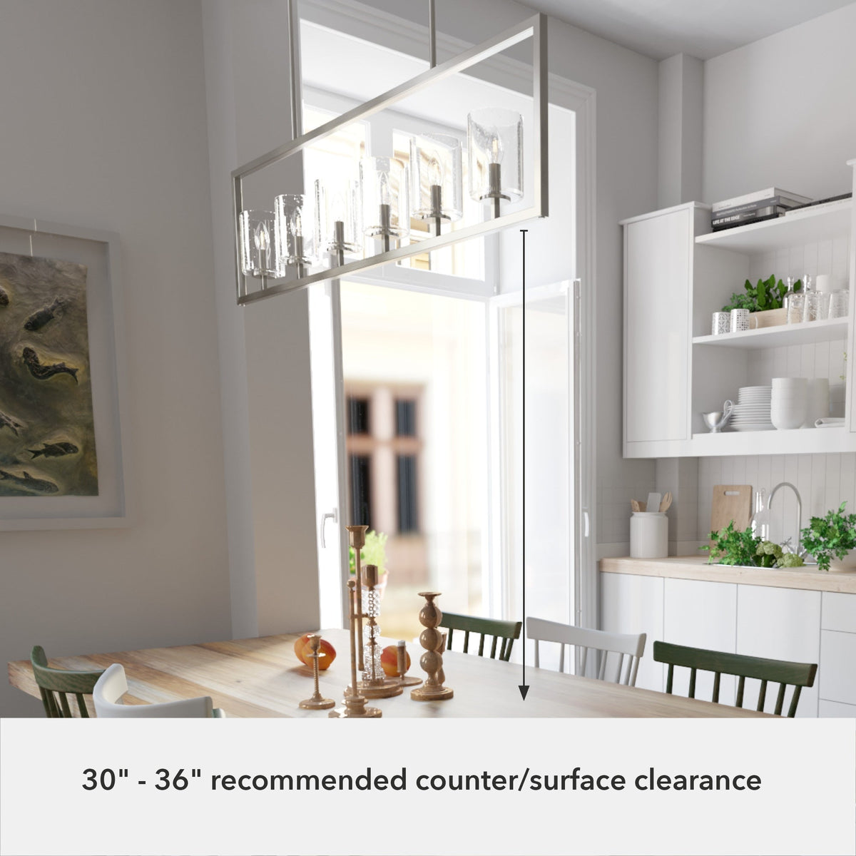 Hunter Kerrison 6-Light Brushed Nickel Transitional Led Chandelier