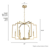 Hunter Zoanne 6-Light Satin Gold Modern/Contemporary Led Bare Bulb Chandelier