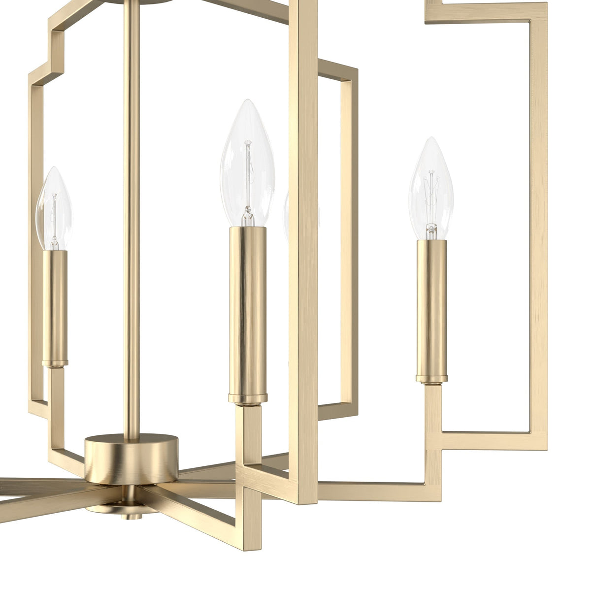 Hunter Zoanne 6-Light Satin Gold Modern/Contemporary Led Bare Bulb Chandelier