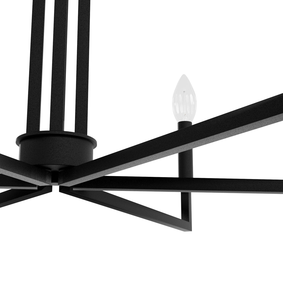 Hunter Bearden 6-Light Satin Black Transitional Led Bare Bulb Chandelier