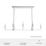 Hunter Bearden 8-Light Brushed Nickel Transitional Led Bare Bulb Chandelier