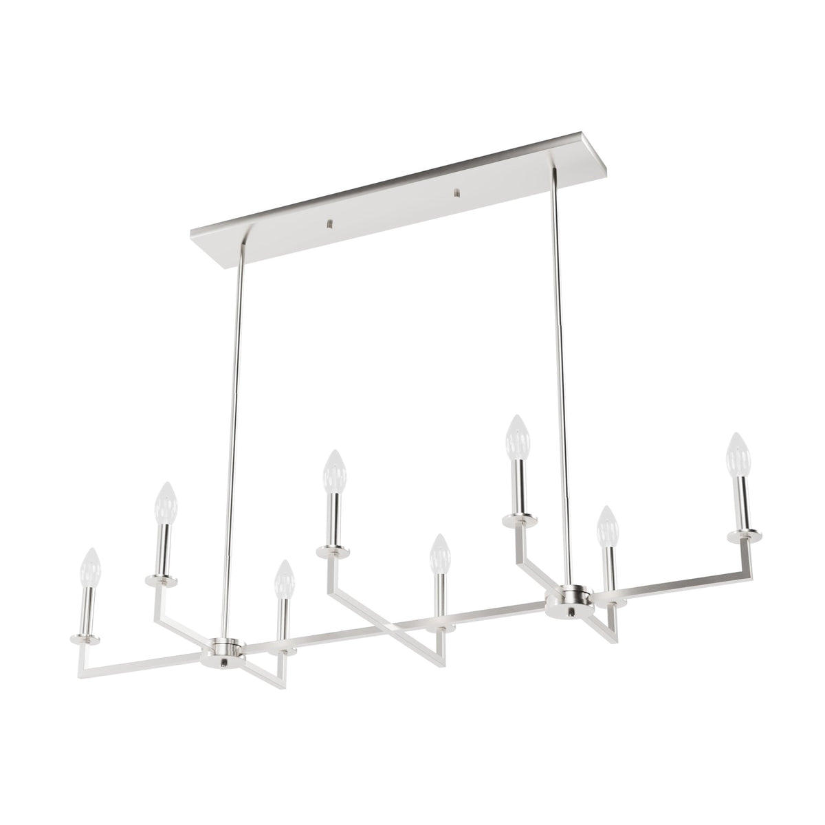 Hunter Bearden 8-Light Brushed Nickel Transitional Led Bare Bulb Chandelier