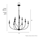Hunter Southcrest 9-Light Matte Black Transitional Led Chandelier