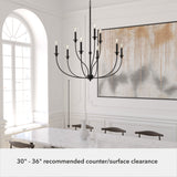 Hunter Southcrest 9-Light Matte Black Transitional Led Chandelier