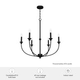 Hunter Southcrest 6-Light Matte Black Transitional Led Chandelier