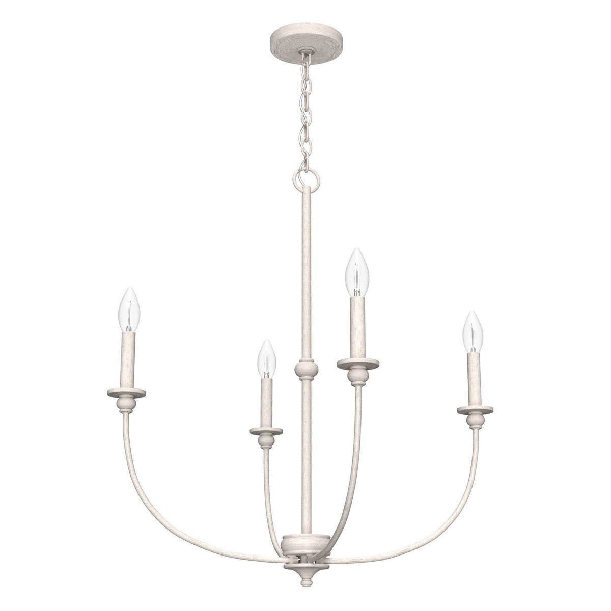 Hunter Southcrest 4-Light Distressed White Transitional Led Chandelier
