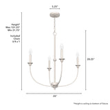 Hunter Southcrest 4-Light Distressed White Transitional Led Chandelier