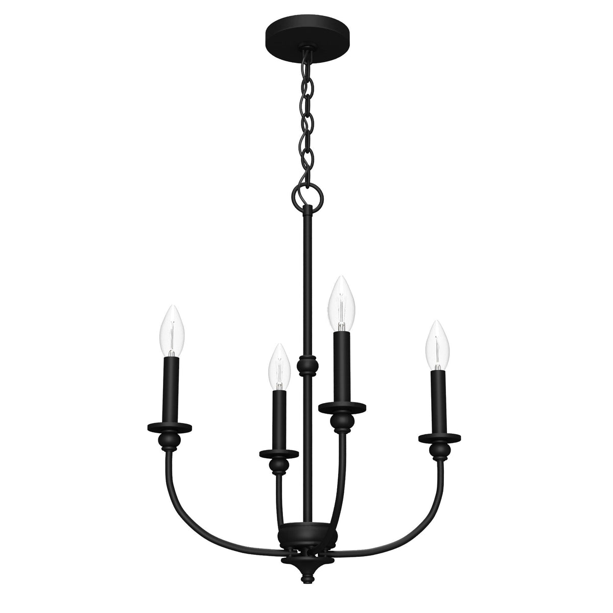 Hunter Southcrest 4-Light Matte Black Transitional Led Chandelier