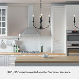 Hunter Southcrest 4-Light Matte Black Transitional Led Chandelier