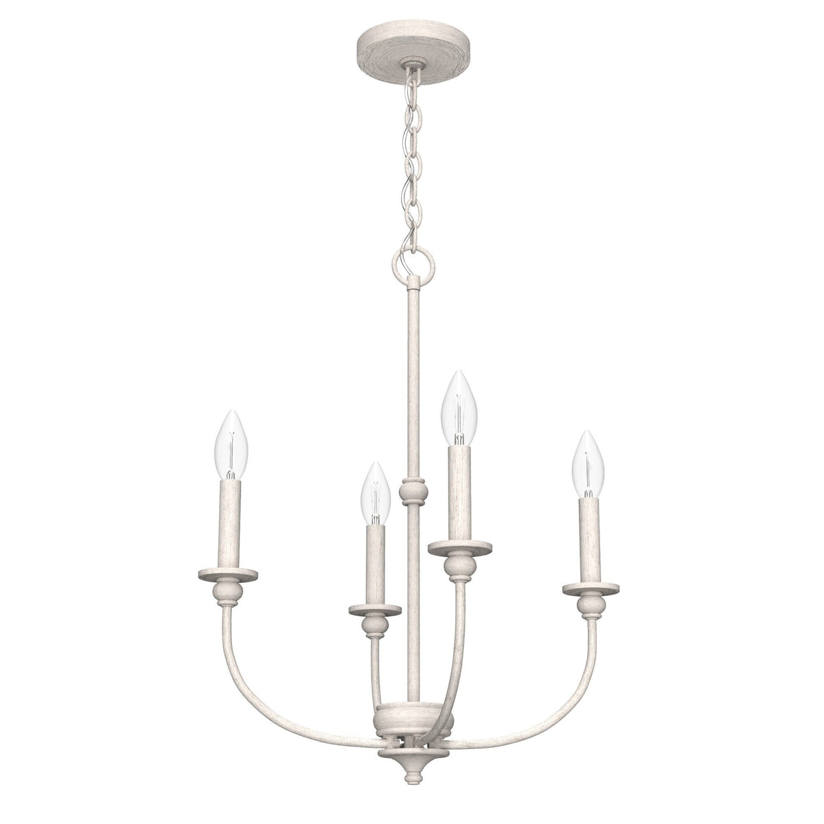 Hunter Southcrest 4-Light Distressed White Transitional Led Chandelier