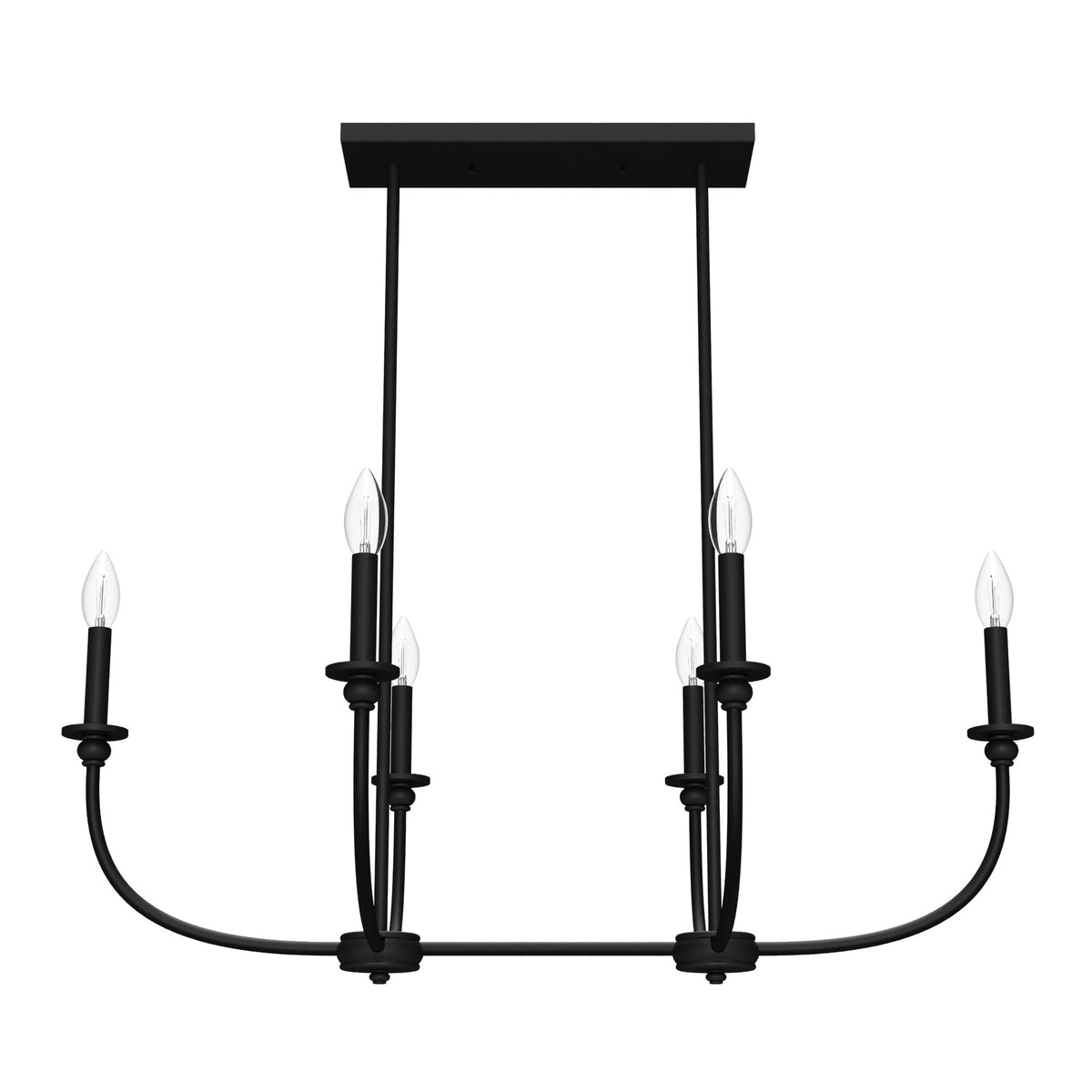 Hunter Southcrest 6-Light Matte Black Transitional Led Chandelier