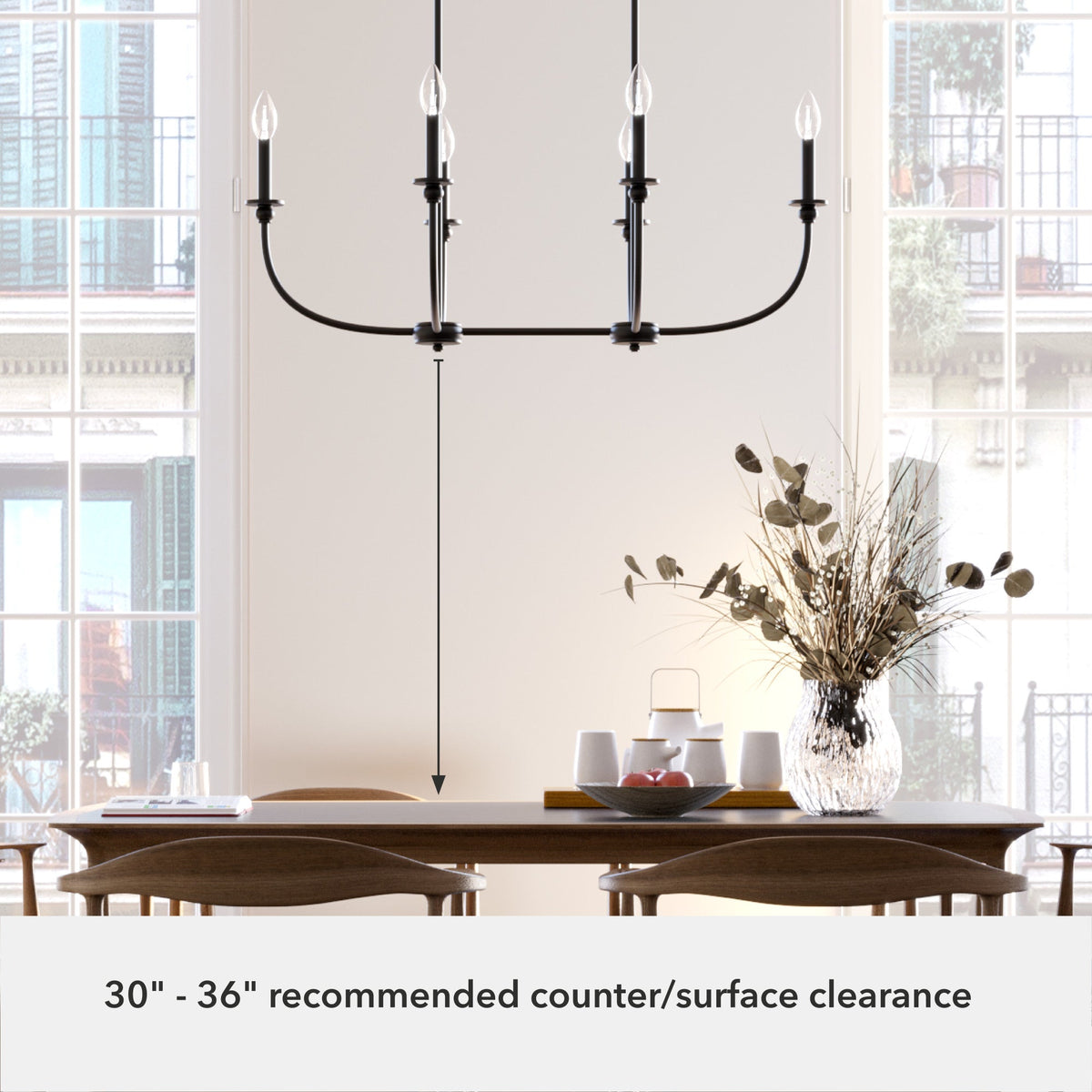 Hunter Southcrest 6-Light Matte Black Transitional Led Chandelier