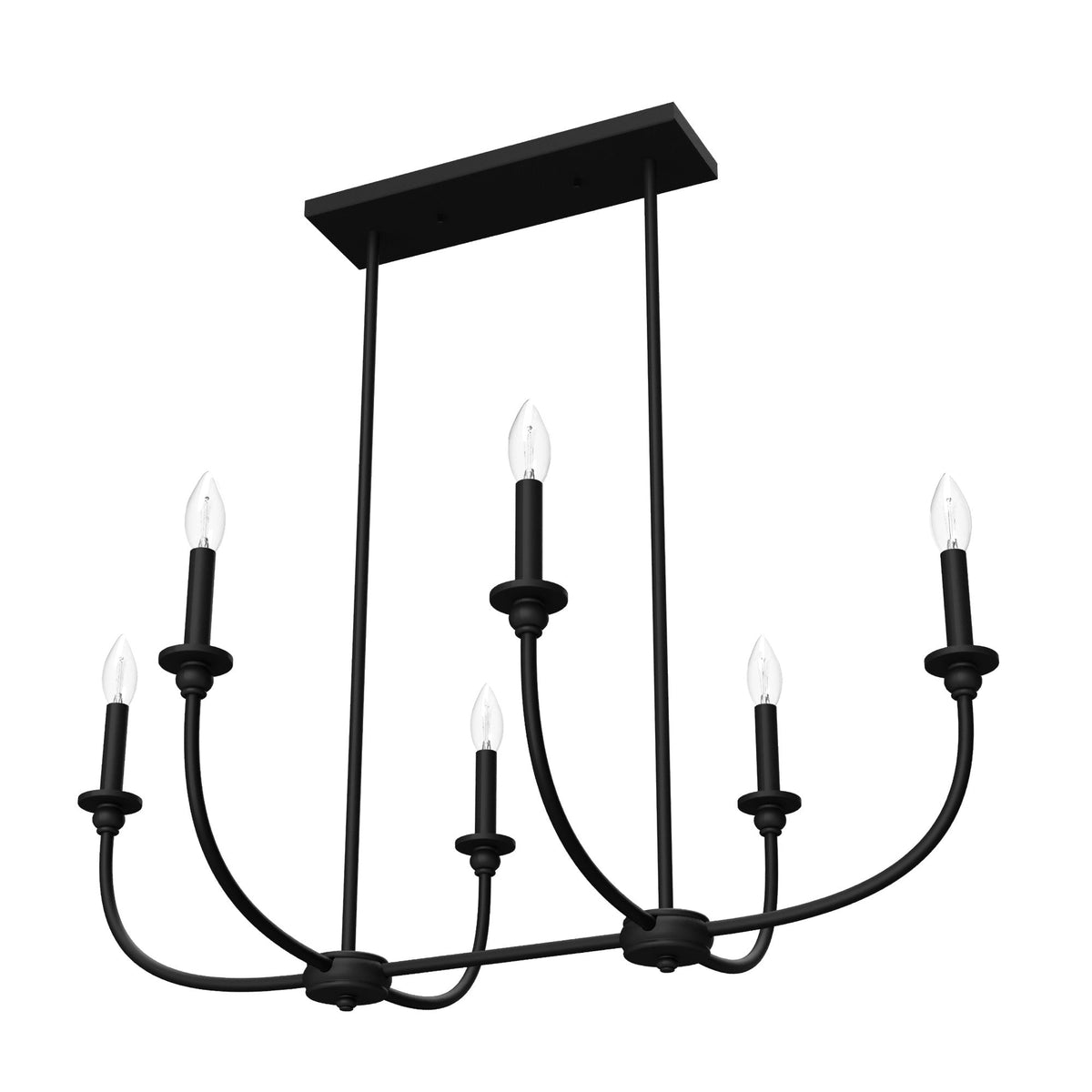 Hunter Southcrest 6-Light Matte Black Transitional Led Chandelier