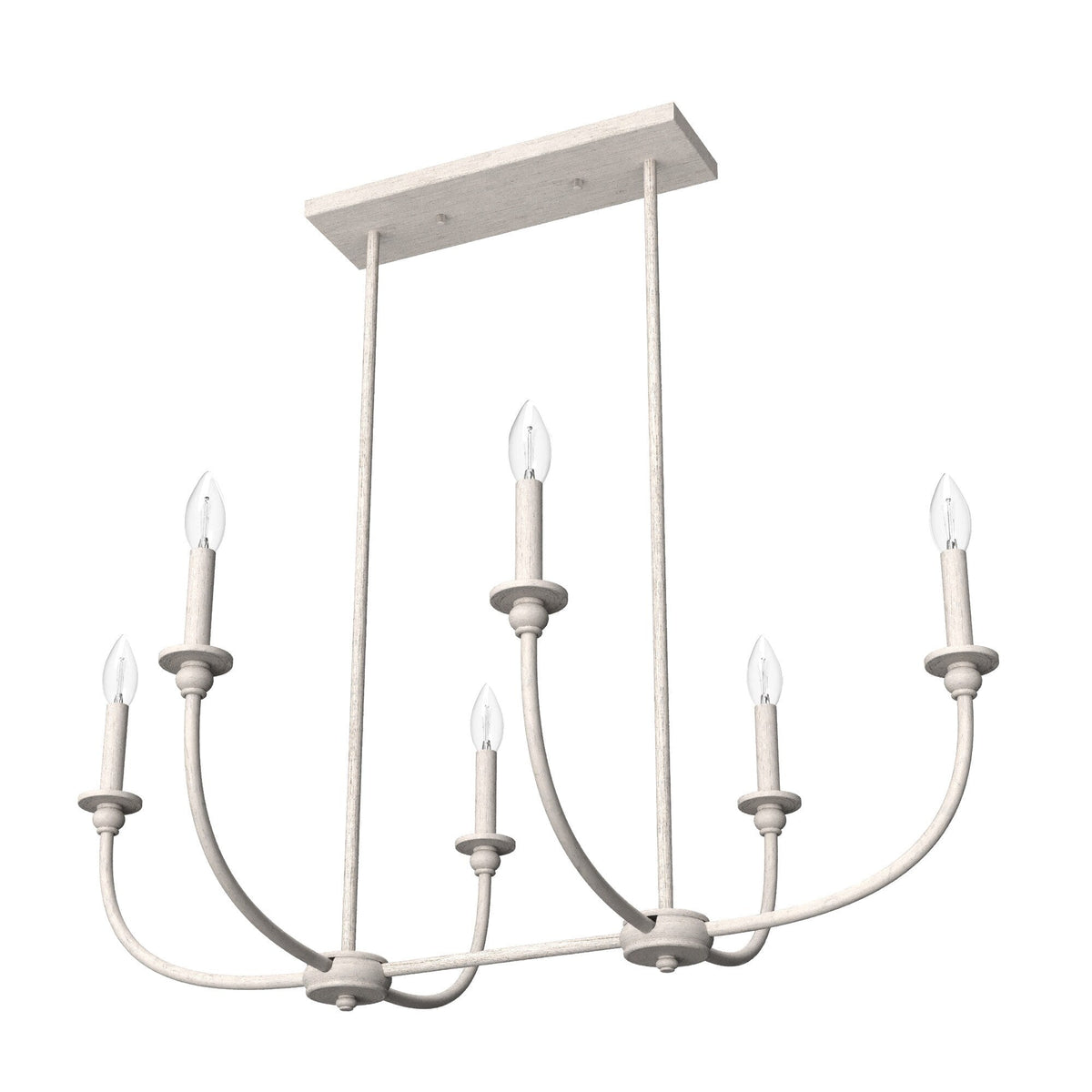 Hunter Southcrest 6-Light Distressed White Transitional Led Chandelier