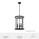 Hunter Briargrove 3-Light Matte Black Traditional Led Chandelier