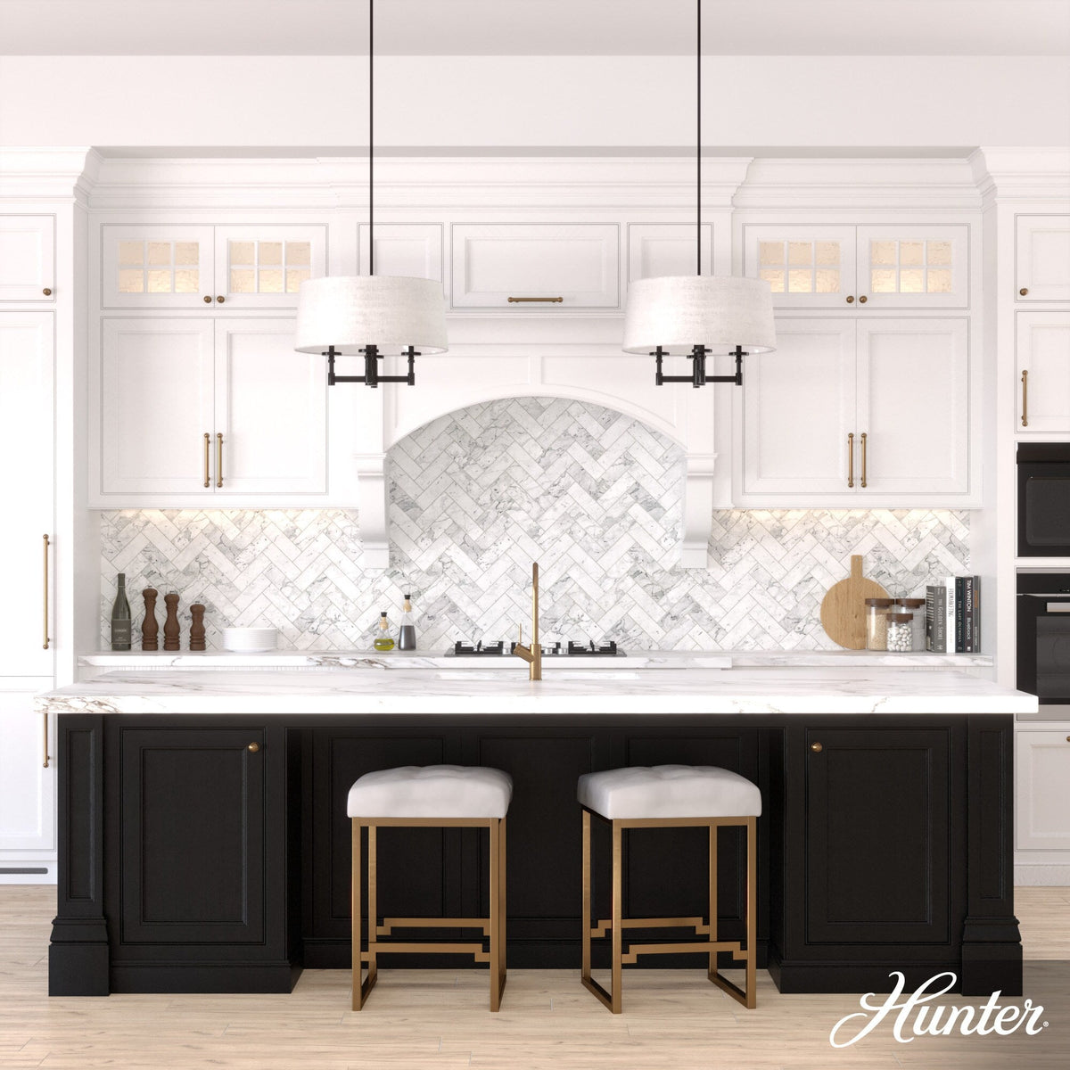 Hunter Briargrove 4-Light Matte Black Transitional Led Chandelier