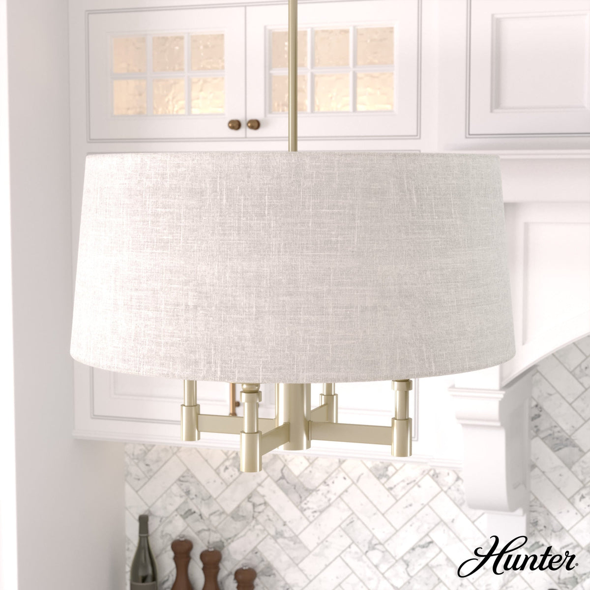 Hunter Briargrove 4-Light Satin Transitional Led Chandelier
