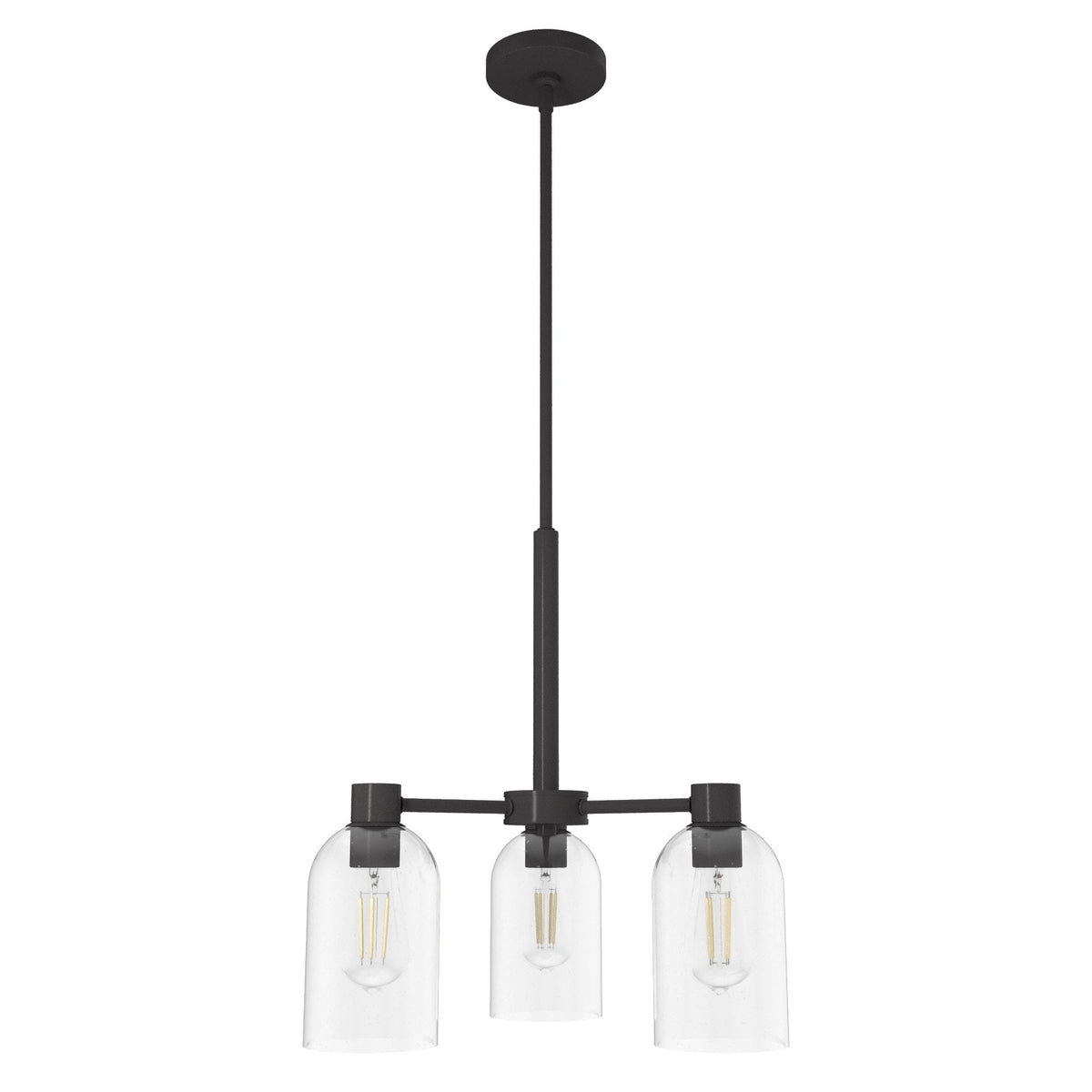 Hunter Lochemeade 3-Light Matte Bronze Modern/Contemporary Led Crystal Chandelier
