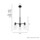 Hunter Lochemeade 3-Light Matte Bronze Modern/Contemporary Led Crystal Chandelier