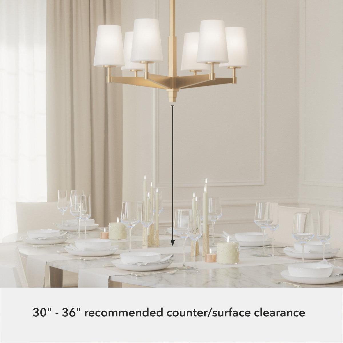 Hunter Nolita 6-Light Satin Gold Modern/Contemporary Led Chandelier