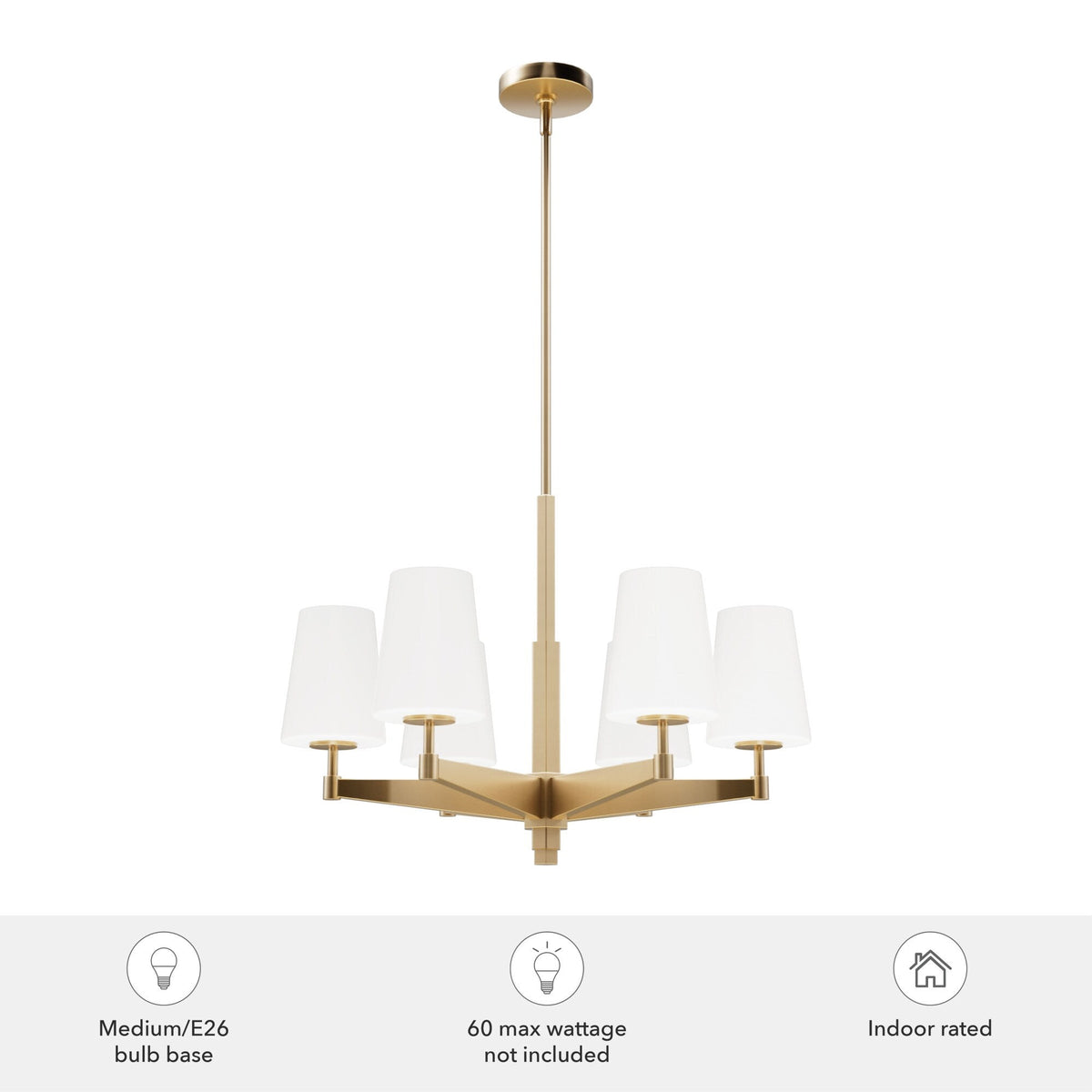 Hunter Nolita 6-Light Satin Gold Modern/Contemporary Led Chandelier