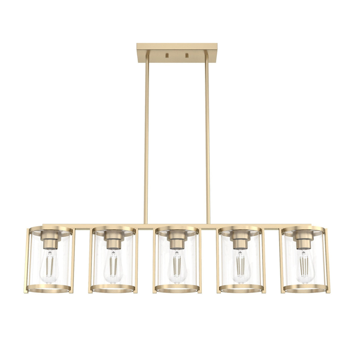 Hunter Astwood 5-Light Satin Gold Glam Led Chandelier