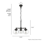 Hunter Saddle Creek 3-Light Satin Bronze Transitional Led Chandelier
