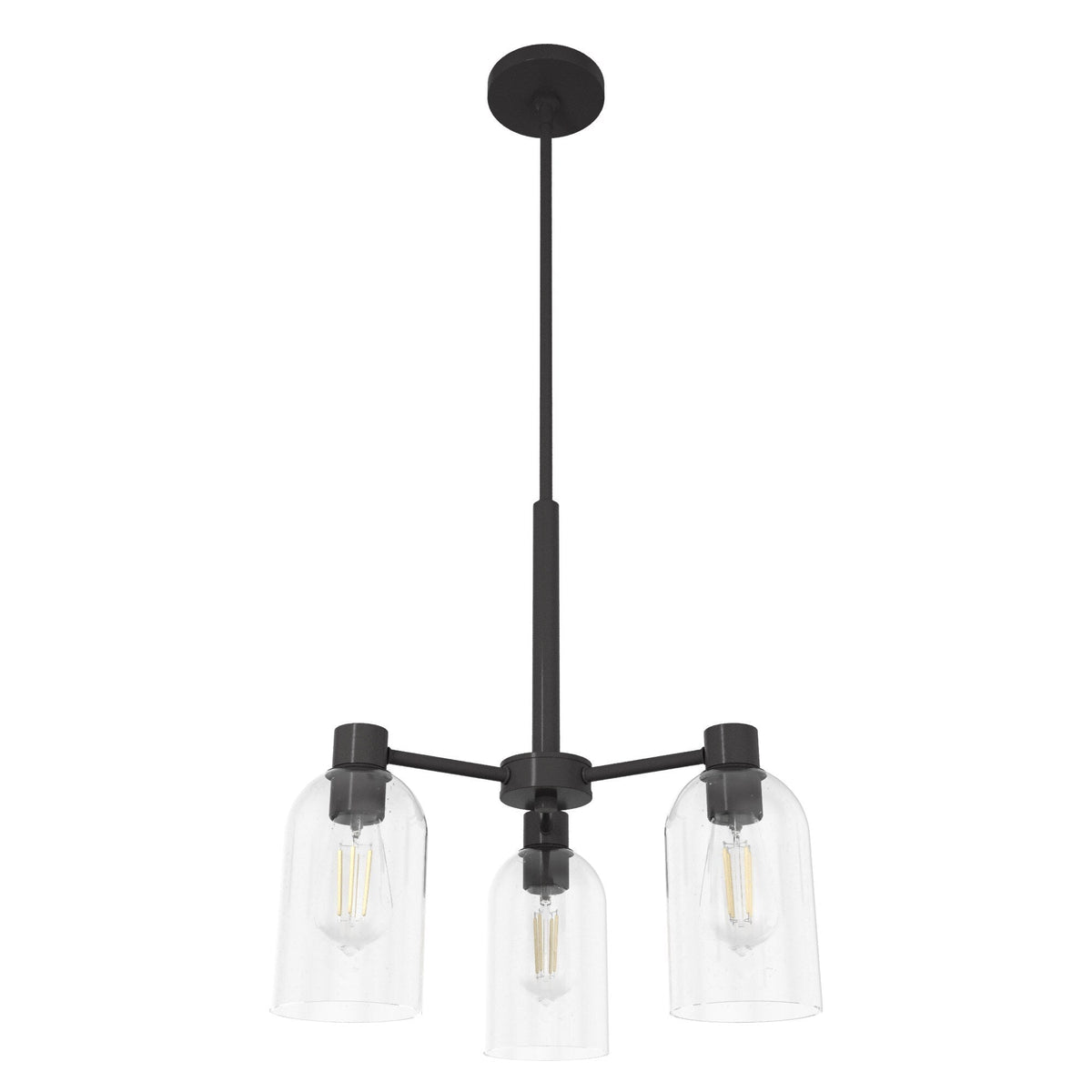 Hunter Lochemeade 3-Light Matte Bronze Modern/Contemporary Led Crystal Chandelier
