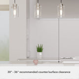 Hunter Hartland 3-Light Brushed Nickel Transitional Globe LED Large Hanging