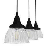 Hunter Cypress Grove 3-Light Natural Iron Transitional Clear Glass Linear LED Mini Hanging