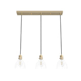 Hunter Van Nuys 3-Light Alturas Gold Transitional Clear Glass Linear LED Mini Hanging
