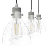 Hunter Van Nuys 3-Light Brushed Nickel Transitional Clear Glass Linear LED Large Hanging