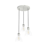 Hunter Van Nuys 3-Light Brushed Nickel Transitional Clear Glass Tiered LED Mini Hanging