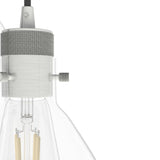 Hunter Van Nuys 3-Light Brushed Nickel Transitional Clear Glass Tiered LED Mini Hanging