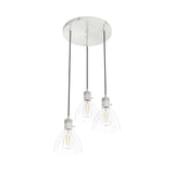 Hunter Van Nuys 3-Light Brushed Nickel Transitional Clear Glass Tiered LED Mini Hanging