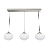 Hunter Saddle Creek 3-Light Brushed Nickel Transitional Opal Glass Linear LED Large Hanging