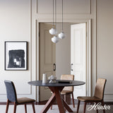 Hunter Saddle Creek 3-Light Brushed Nickel Transitional Opal Glass LED Small Hanging