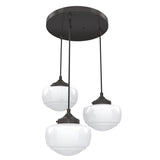Hunter Saddle Creek 3-Light Noble Bronze Transitional Opal Glass LED Small Hanging