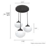 Hunter Saddle Creek 3-Light Noble Bronze Transitional Opal Glass LED Small Hanging