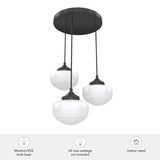 Hunter Saddle Creek 3-Light Noble Bronze Transitional Opal Glass LED Small Hanging