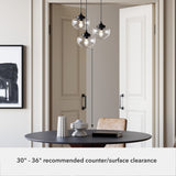 Hunter Saddle Creek 3-Light Noble Bronze Transitional Seeded Glass LED Small Hanging