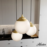 Hunter Hepburn 3-Light Painted Modern Brass Mid-century Globe LED Mini Hanging