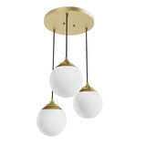 Hunter Hepburn 3-Light Painted Modern Brass Mid-century Globe LED Mini Hanging