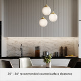 Hunter Hepburn 3-Light Painted Modern Brass Mid-century Globe LED Mini Hanging