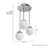 Hunter Hepburn 3-Light Brushed Nickel Mid-century Globe LED Mini Hanging