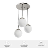 Hunter Hepburn 3-Light Brushed Nickel Mid-century Globe LED Mini Hanging
