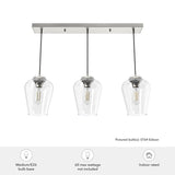 Hunter Vidria 3-Light Brushed Nickel Modern/Contemporary Clear Glass Linear LED Large Hanging